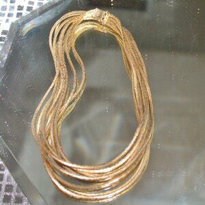 Vintage $545 Trousse Germany Heavy Gold Plated Multi Chain Necklace RARE